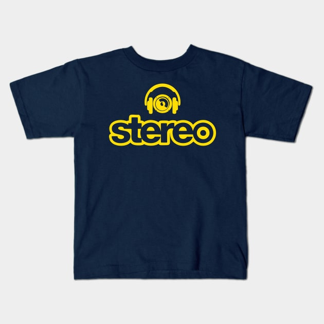 stereo head Kids T-Shirt by retroracing